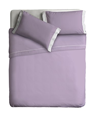 Ipersan zweifarbig Bettwäsche Set Farbe Flieder/weiß 240x290 cm.