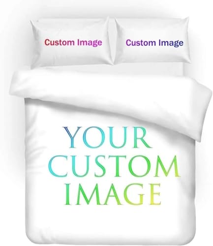 TEGVLXD Personalisierte Bettwäsche, Personalisierte Angepasste Bettbezug, Gestalten Sie Ihre Bettwäsche und Kissenbezüge mit eigenem