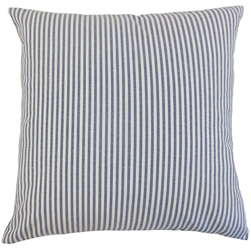 The Pillow Collection Ira Stripe Bettwäsche-Set mit Streifen, Marineblau Queen/20  x 30  blau