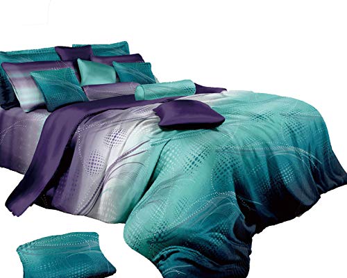 Swanson Beddings Fantasia Twilight Bettwäsche-Set, 100% Baumwolle, Bettbezug und Kissenbezüge Queen (5pc) blau