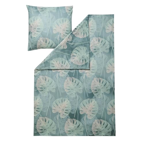 ESTELLA Mako Interlock Jersey Bettwäsche Delicia, 1 Bettbezug 135 x 200 cm + 1 Kissenbezug 80 x 80 cm Farbe 530/grün