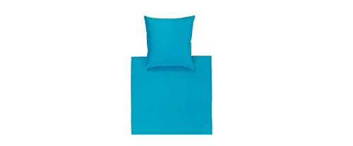 Bassetti Uni Kissenhülle zu Bettwäsche aus 100% Baumwollsatin in der Farbe Himmelblau 3325, Maße: 80x80 cm - 9259940