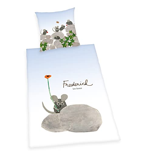 Herding Leo Lionni's friends Bettwäsche-Set, Kopfkissenbezug 80 x 80 cm, Bettbezug 135 x 200 cm, Mit leichtläufigem Reißverschluss, 100% Baumwolle/Renforcé