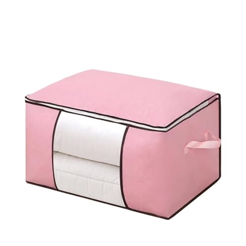 6-teilige Aufbewahrungstasche mit Reißverschluss und Deckel – faltbar langlebig, for Organisieren von Kleidung, geeignet for Bettwäsche(Pink)