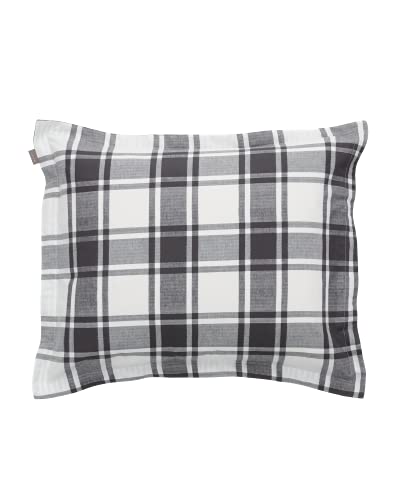 GANT Flannel Check Kopfkissenbezug einzeln Farbe Antracite Größe 80x80cm kariert Baumwolle Winterbettwäsche