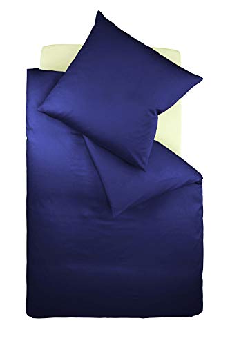 fleuresse 9200 Colours Interlock Jersey Bettwäsche aus 100% Baumwolle, Oekotex Standard 100, dunkelblau, 135 x 200 cm