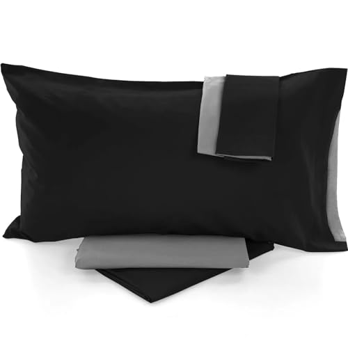 Bassetti Bettwäsche Set für Einzelbett, Pop Farbe, Doppelbett, 100% Baumwolle, Rauch, 160 x 280 cm