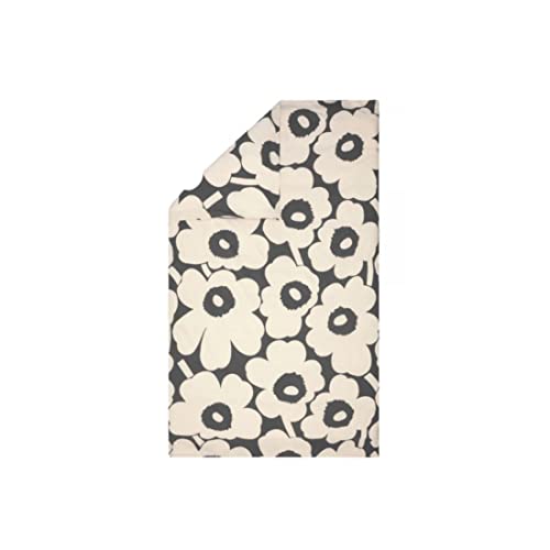 Marimekko - Bettdeckenbezug - Unikko - Baumwolle - Farbe: Charcoal-Off White - 140 x 200 cm