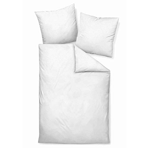 Janine Bettwäsche Piano 0125, Gr. 135x200 cm, Fb. 10 weiß, Mako-Soft-Seersucker