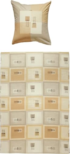 Dyckhoff Bettwäsche Weichfrottier braun Größe 1x 135x200 cm + 1x 80x80 cm