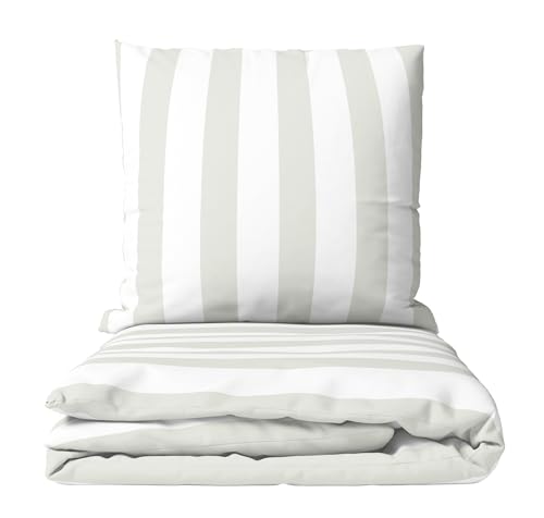 Leonado Vicenti Bettwäsche Set 2-teilig 135x200 cm Baumwolle Weiß Grau gestreift Reißverschluss Pflegeleicht Ganzjährig verwendbar Leonado Vicenti Bettwäsche Set 2-teilig 135x200 cm Baumwolle Weiß Grau gestreift Reißverschluss Pflegeleicht Ganzjährig verwendbar