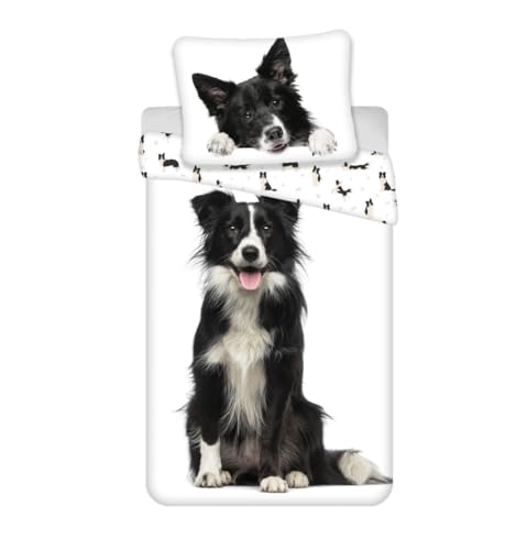 Jerry Fabrics Hunde Bettwäsche Set Border Collie Bettbezug 140 x 200 + Kopfkissen 70 x 90 cm ÖKO-TEX Bettwäsche-Set 100% Baumwolle mit Reißverschluss, reversibel Jerry Fabrics Hunde Bettwäsche Set Border Collie Bettbezug 140 x 200 + Kopfkissen 70 x 90 cm ÖKO-TEX Bettwäsche-Set 100% Baumwolle mit Reißverschluss, reversibel