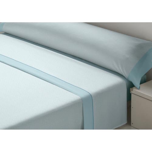 D'Or Bettwäsche-Set, Jasmin, Blau, für Bett mit 90 cm, Flanell