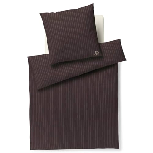 Joop! Bettwäsche Soft Stripes 45003 77 Flanell Mocca Braun Linien Nadel Streifen Gestreift Winter, Größe:155 cm x 220 cm