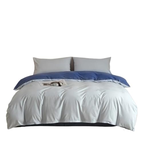 Generisch 3-teiliges Bettbezug-Set aus ägyptischer Baumwolle, 1 Stück und 2 Kissenbezüge(Qianlan-she nlan,180x220cm 3pcs)