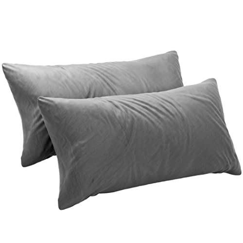 Dreamzie Kissenbezug 40 x 80 (Set mit 2) - 100% Jersey Baumwolle 150 g/qm Kissenbezüge -Anthrazit - Für Kissen 40 x 80 cm - Kissenhülle - Kissenbezug - Resistent und Hypoallergen