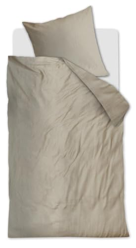 Beddinghouse Change bettwäsche-Set 2 TLG. - 155x220 - Sand - Mako-Satin Lyocell - mit Reißverschluss