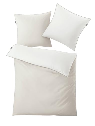 Kleine Wolke Bettwäsche Satin Linda Weiß 155 x 220 cm und 80 x 80 cm