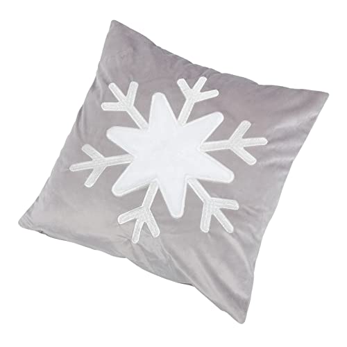 KICHOUSE 1 Stück Kissenbezug mit Schneeflockenstickerei Bettwäsche Weihnachten Kissenbezug weihnachtskissenbezug Dekoration Weihnachten Weihnachtskissenbedeckung Kissenschutz Polyester Grey