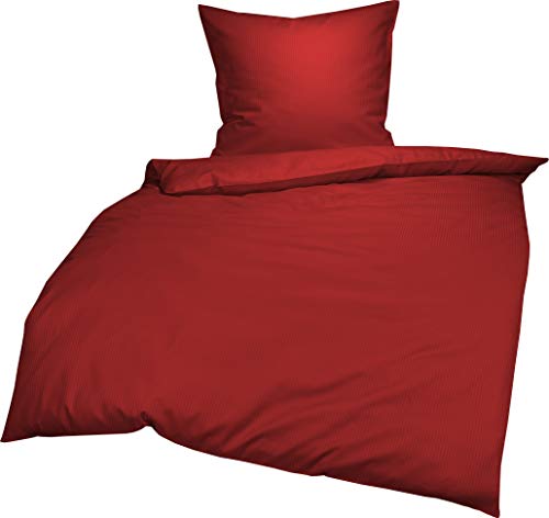 Lorena Mako-Satin Bettwäsche Venedig Burgund 1 Bettbezug 155 x 220 cm + 1 Kissenbezug 80 x 80 cm