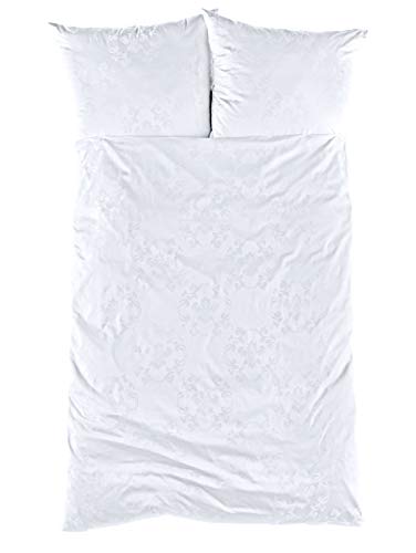 Curt Bauer Josephine 3737 Mako-Brokat-Damast Bettwäsche 135x200 + 80x80 0000-weiß