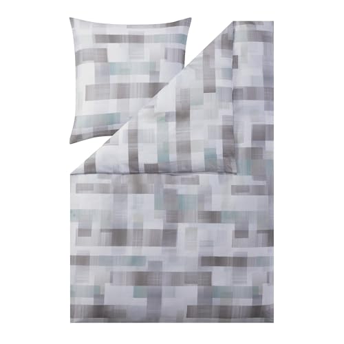 ESTELLA Mako-Satin-Bettwäsche Cyrillo, Farbe 7519-532/salbei 135x200 cm + 80x80 cm