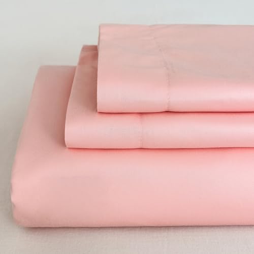 ZCXRYFL Leichte Luxus BettwäSche Superweiche Baumwoll Laken Einzel Doppel Kingsize Bettlaken, Matratzenbezug Leintuch Bettwaren, Atmungsaktiv Waschbar(210x245cm,Pink 2)