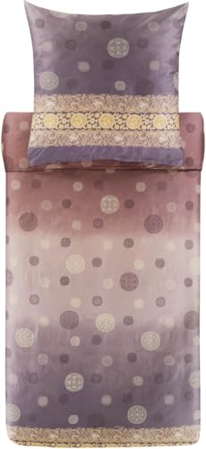 Bassetti PALLAVICINO Bettwäsche + 1 Kissenhülle aus 100% Baumwollsatin in der Farbe Grau G1, Maße: 155x220 + 1 K 80x80 cm - 9329917