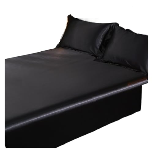 Bettlaken-Set, Seidenbettwäsche-Set, Spannbettlaken, Bettlaken, Kissenbezug, Doppel-Queen-King-Size-Be tt, seidig für Hohe Matratze(Color 5,Queen Size 4pcs)