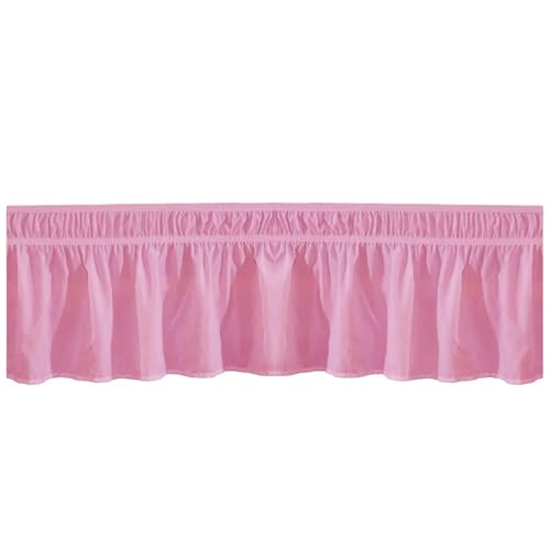 ZUGLQYSX BettschüRze Elastische Bettwäsche, einfarbiges Betthemd, praktischer Bettfaltenrock, kreatives Bettlaken, graues einfarbiges Laken FüR TäGlichen Gebrauch(Pink)