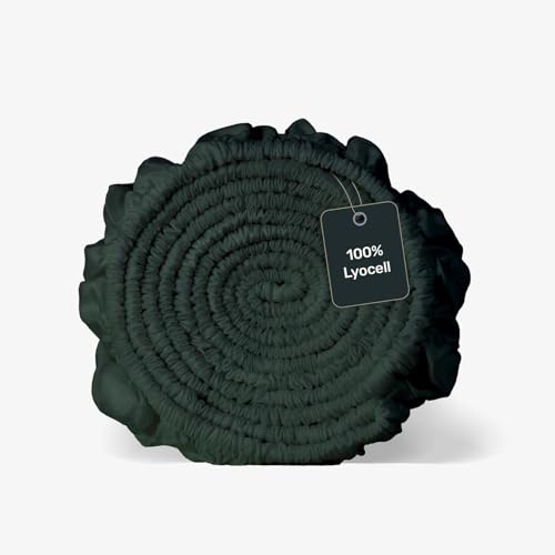 twenty:three Lyocell Spannbettlaken 140x200 Forest Green - 100% Tencel - Gewonnen aus Eukalyptus - Hochwertig - Nachhaltig - Atmungsaktiv - Luxus - Hypoallergen