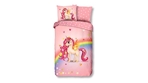 Good Morning! Little, Pony, Einhorn Unicorn Bettwäsche, Baumwolle, 135x220 cm mit EIN Kissenbezug 80x80 cm