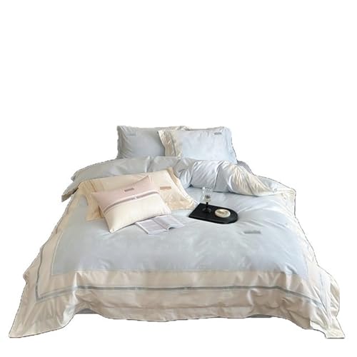 JINYOU Moderne Jacquard-Baumwollbettdeck e, 4-teilige Luxus-Hotelkollektion, kein Bügeln erforderlich, frische, Elegante Bettwäsche for Master Suite und gehobenes Zuhause(1.5m Bed)