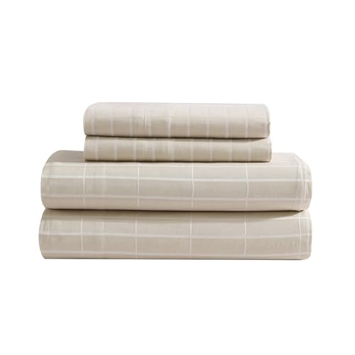 MARIMEKKO - Bettwäsche-Set für King-Size-Betten, Bio-Baumwolle, luxuriös weich und glatt, Heimdekoration, GOTS-Zertifiziert (Pieni Tiiliskivi Beige, King)