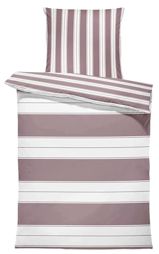 one-home Bettwäsche Gestreift Streifen Modern Kuschelig Weiche Baumwolle Bettbezüge, Größe:135x200 cm, Farbe:Mauve Flieder one-home Bettwäsche Gestreift Streifen Modern Kuschelig Weiche Baumwolle Bettbezüge, Größe:135x200 cm, Farbe:Mauve Flieder