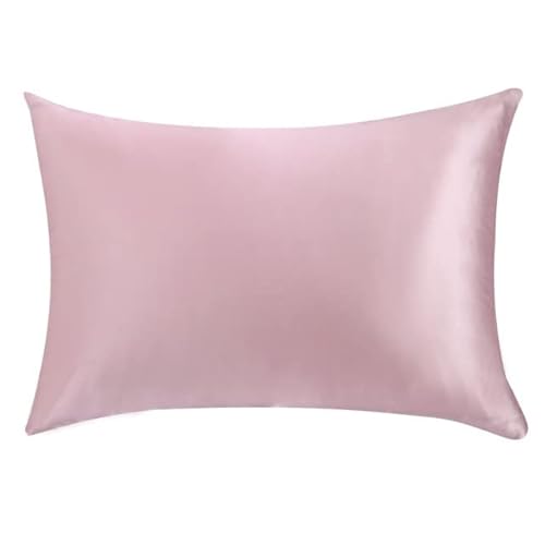 Kissenbezug Kissenbezug aus reinem Emulationsseidensatin, bequemer, glatter Kissenbezug, Bettwäsche, Kissenbezug, Weiß, Grau, Khaki, Rosa, Splitter, 50 x 66 cm KissenbezüGe(Pink 1pcs,50x75cm)