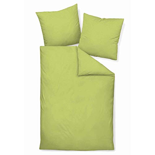 Janine Bettwäsche Piano 0125, Gr. 135x200 cm, Fb. 36 apfelgrün, Mako-Soft-Seersucker