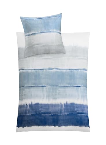 Kleine Wolke 6174773952 Bettwäsche Long Beach, Maße: 135 x 200 cm und 80 x 80 cm, Farbe: Taubenblau