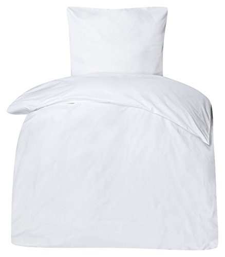 Premiumshop321 Hotelbettwäsche Linon weiß 135x200 / 80x80 cm Bettwäsche mit Hotelverschluß 95° waschbar
