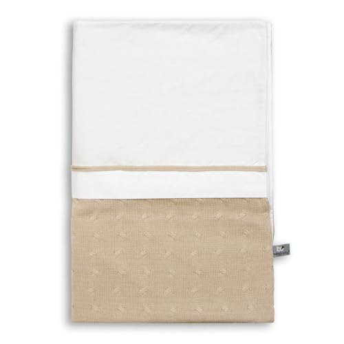 Baby's Only 130912 Bettwäsche/Bettbezug Zopf Uni gestrickt inklusive Kissenbezug, 100 x 135 cm, beige