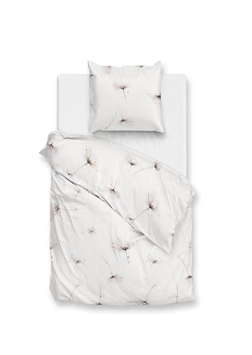 Zo!Home Bettwäsche »Renforcé« 100% Baumwolle | Reißverschluss | 155x220 & 80x80 | Wertz | Pusteblumen, weiß