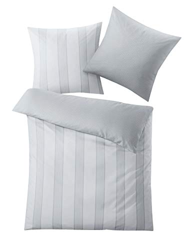 Kleine Wolke 6293146954 Bettwäsche Lina, Maße: 155 x 220 cm und 80 x 80 cm, Farbe: Silbergrau