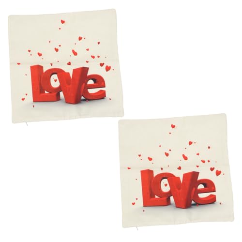 POPETPOP 2 Stück Kissenbezug Zum Valentinstag Creme Seide Abdeckung Leinen Nur Bettwäsche Fall Fälschung Dekorativ Akzent Satin -Kissenbezug Geformt Für Kissenbezüge Groß Plüsch