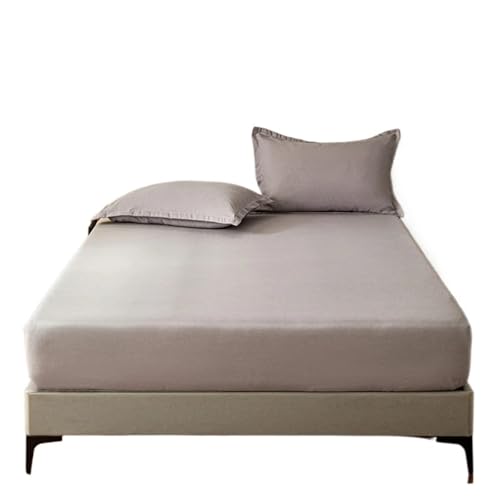 Spannbettlaken Seide Weiches Bettlaken mit Gummiband, Spannbettlaken, Bettbezug for Zuhause, Twin/Full/Queen/King-Size -Bettwäsche, Drap De Lit (ohne Kissenbezug)(Color 3,90x200cm)