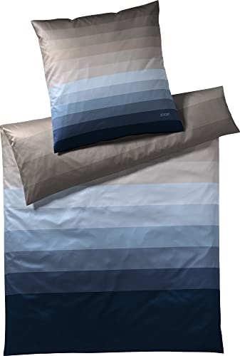 Joop! Bettwäsche Horizon Mako-Satin grau-blau Größe 135x200 cm (40x80 cm)