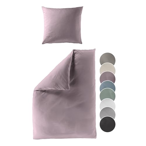 liebling Satin Bettwäsche Flieder, 1 x Bettbezug 155 x 220 cm + 1 x Kissenbezug 40 x 80, Bettzeug aus 100% seidig weicher Baumwolle, 60 Grad, Ökotex Made in Green liebling Satin Bettwäsche Flieder, 1 x Bettbezug 155 x 220 cm + 1 x Kissenbezug 40 x 80, Bettzeug aus 100% seidig weicher Baumwolle, 60 Grad, Ökotex Made in Green
