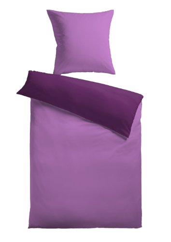 Mesana B-10683/57 Mikrofaser Wende-Bettwäsche Dream-Soft (Nicki), 80x80 + 135x200 cm, Violet/lila