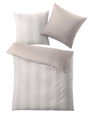 Kleine Wolke 6293271952 Bettwäsche Lina, Maße: 135 x 200 cm und 80 x 80 cm, Farbe: Taupe