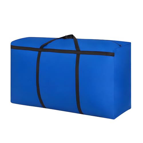 Super Groß Aufbewahrungstasche, 180L xford Aufbewahrungsbehälter Organisator, Langlebige Tragetasche Camping Tasche für Bettwäsche Bettdecken Kleidung Kissen Reise Organisator (Blau)