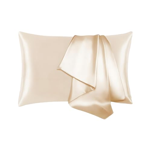 Seidenkissenbezug – Bettwäsche aus Maulbeerseide, atmungsaktiver Kissenbezug mit Reißverschluss, weicher Luxusstoff, hypoallergener Komfort | Eleganter Kissenbezug aus Seide für Zuhause, Reisen, Schla